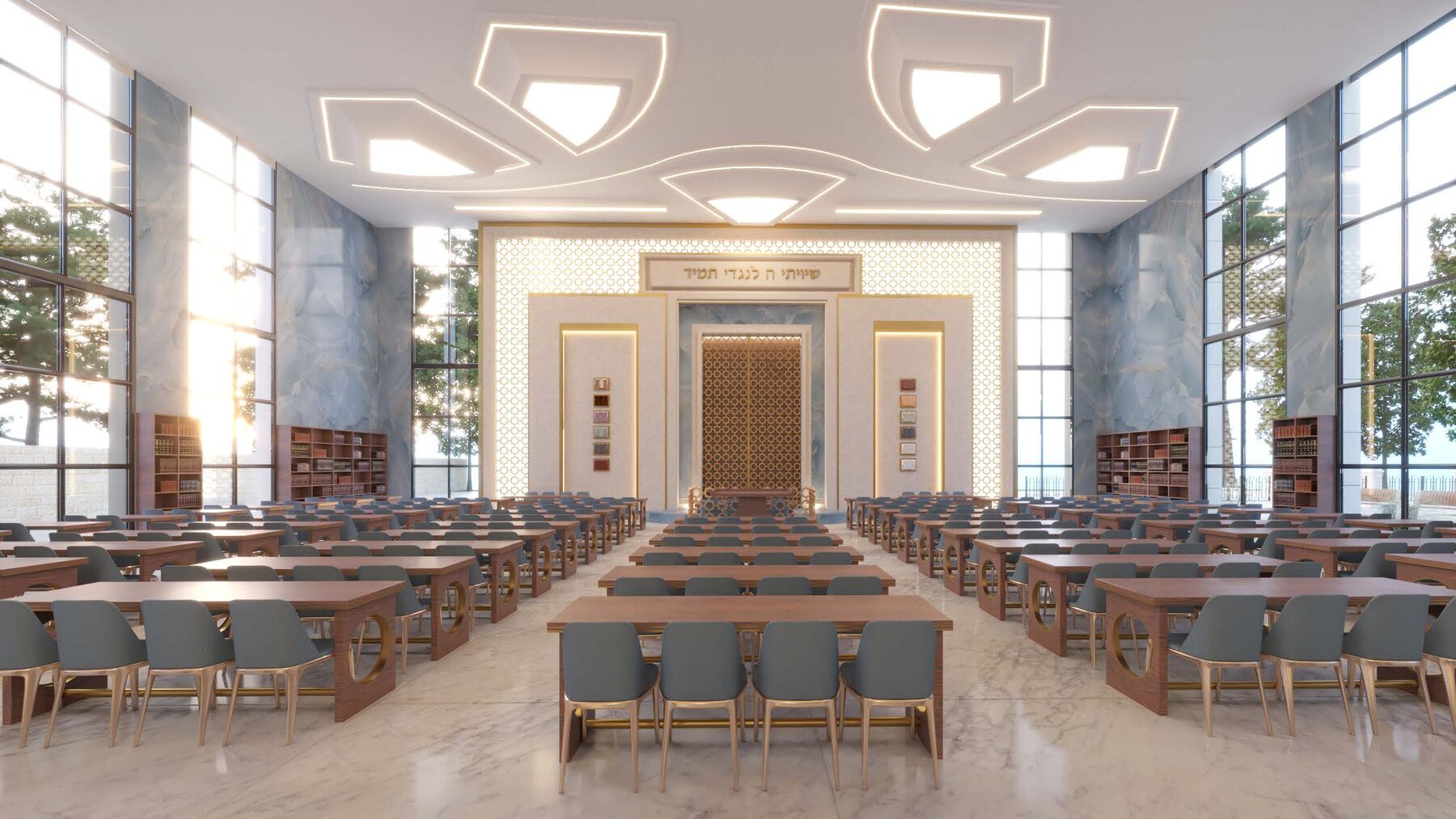 Rendering of the new beit midrash