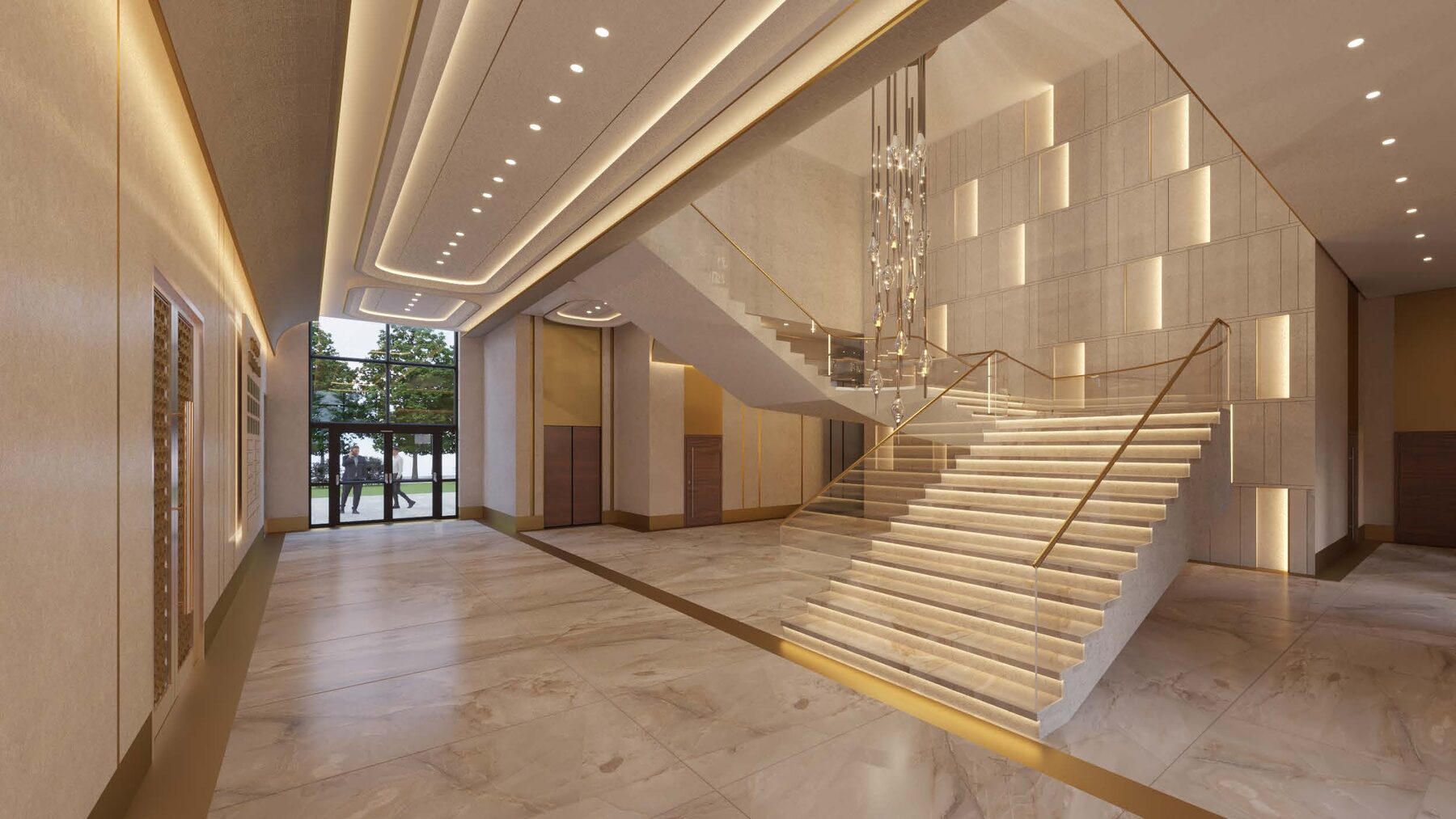 Rendering of the main lobby staircase