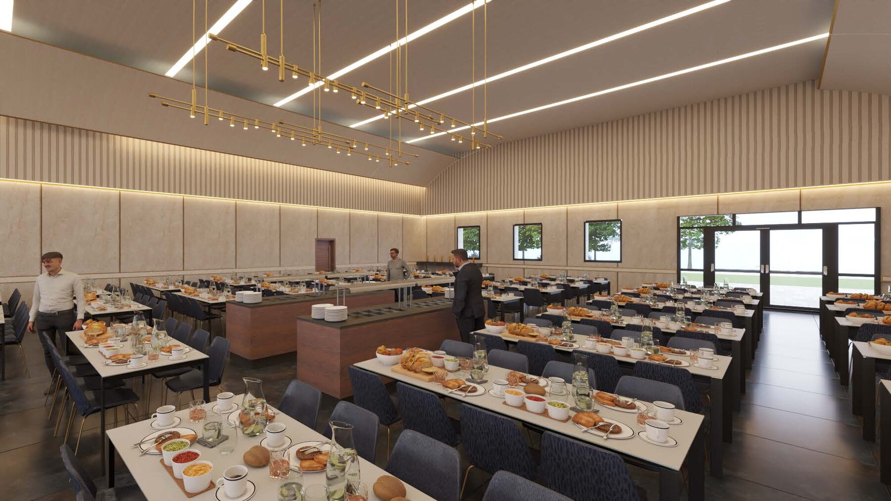 Dining room, set for a seudah