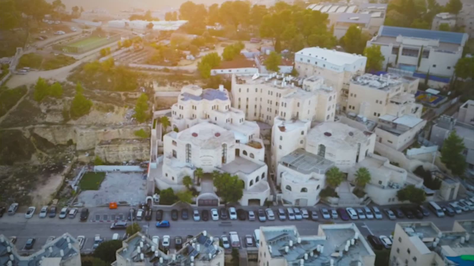 An aerial view of the Jerusalem neighbourhood surrounding the yeshiva