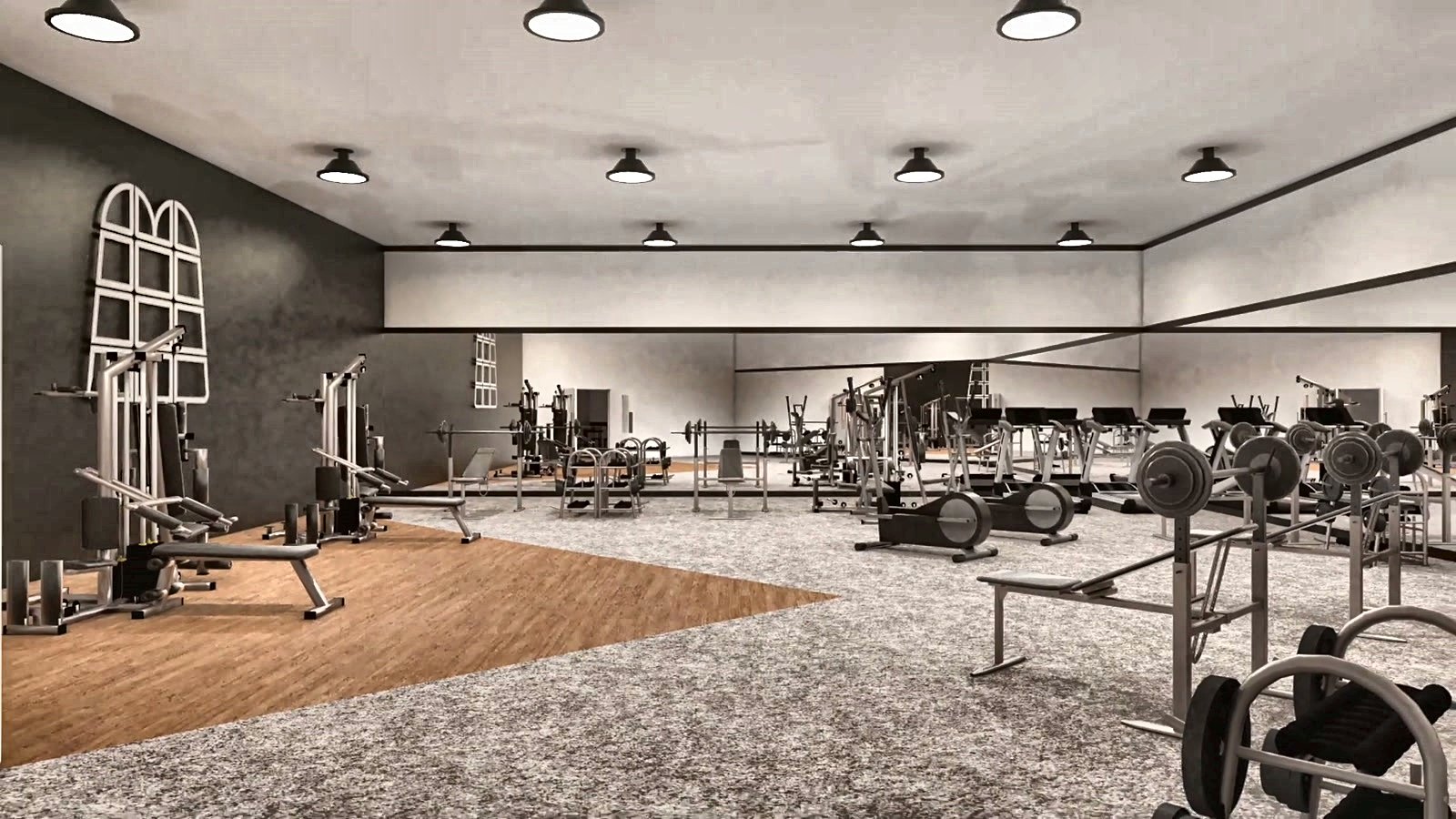 The yeshiva weight room and fitness space